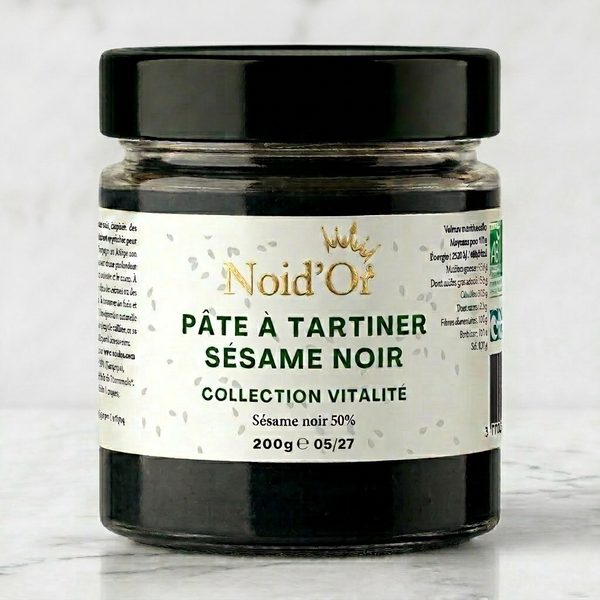 Artisan spread Black Sesame Noid'Or — black sesame slow-roasted at the sandstone mill, rich in minerals